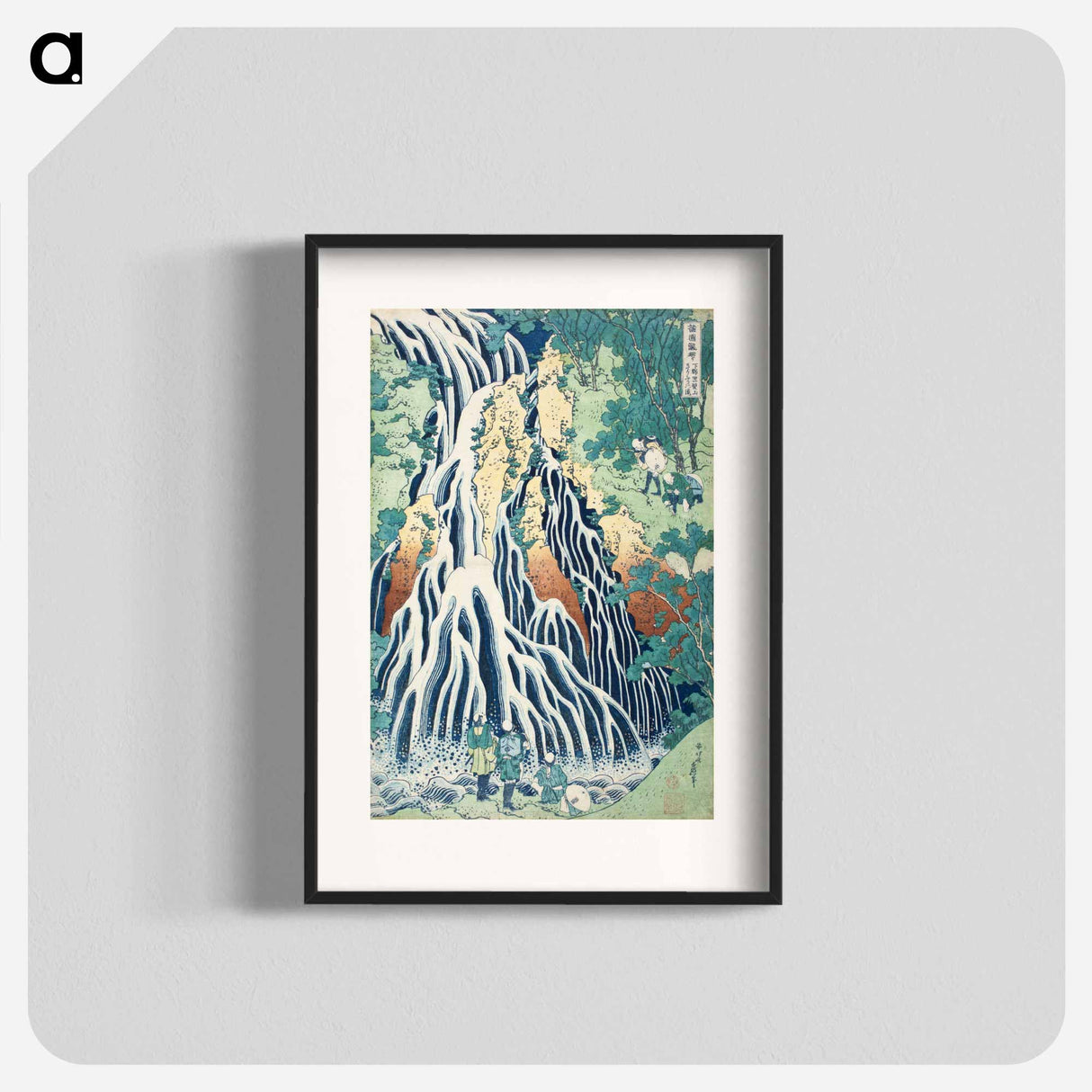 Falling Mist Waterfall at Mount Kurokami in Shimotsuke Province - Katsushika Hokusai Poster.