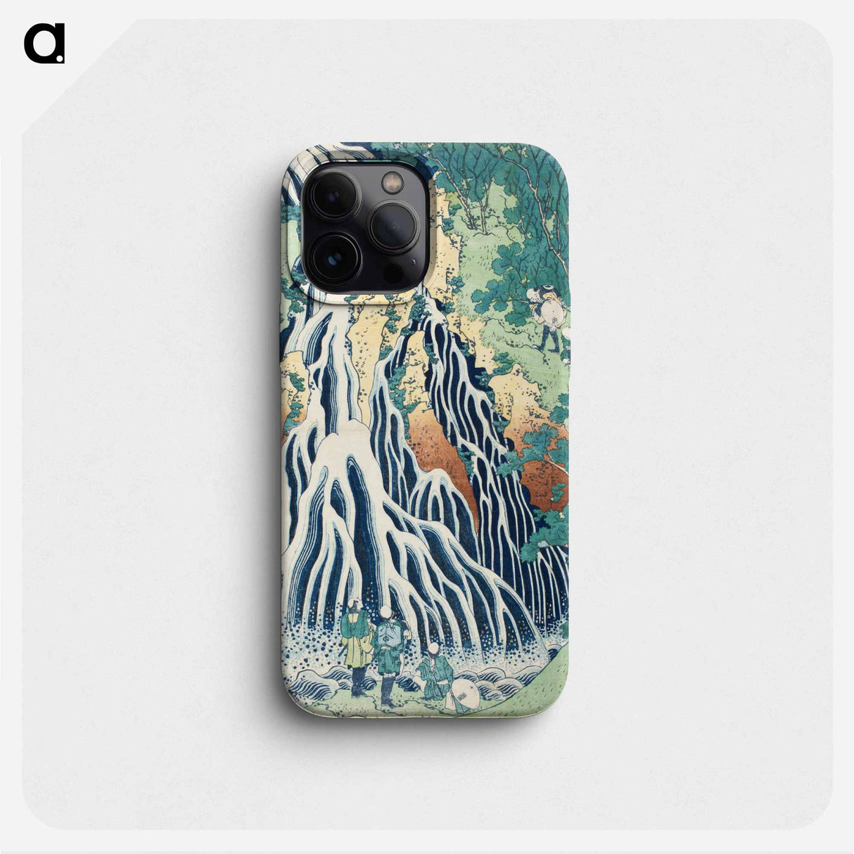 Falling Mist Waterfall at Mount Kurokami in Shimotsuke Province - Katsushika Hokusai Phone Case.