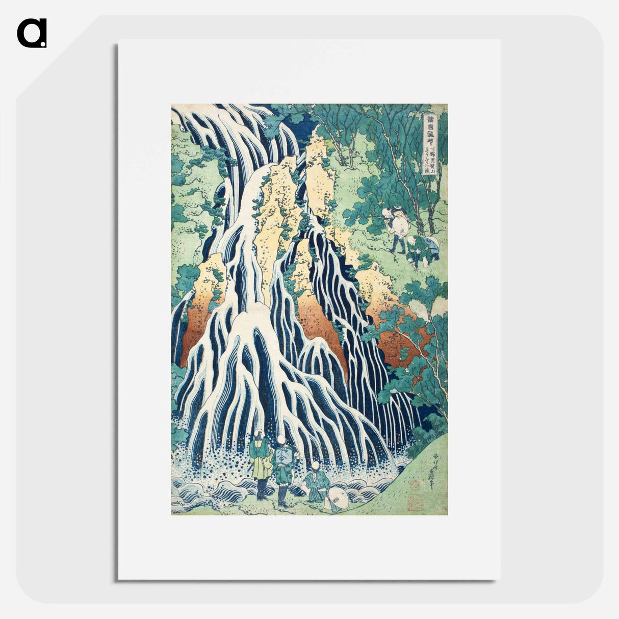 Falling Mist Waterfall at Mount Kurokami in Shimotsuke Province - 葛飾 北斎 Poster.