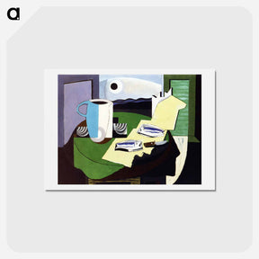 アートポストカード-Still LIfe with Fish - ルイ マルクーシ Postcard.