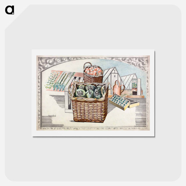 アートポストカード-Fruits and Vegetables - ポール ナッシュ Postcard.