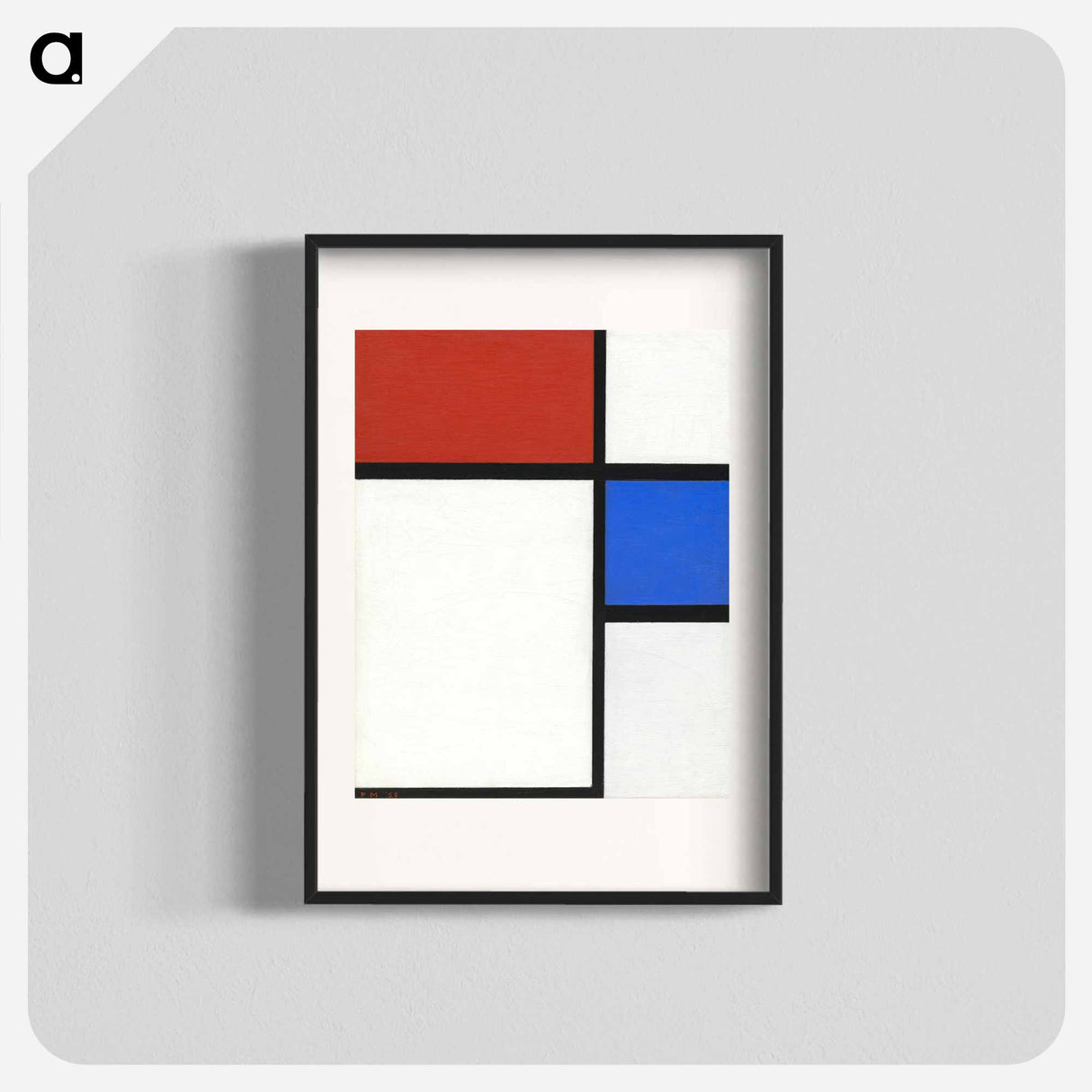 Composition No. II with Red and Blue - Piet Mondrian Poster.