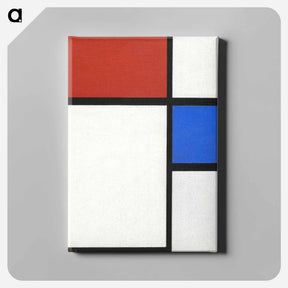 アートパネル-Composition No. II with Red and Blue - ピエト モンドリアン Canvas.