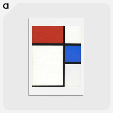 Composition No. II with Red and Blue - ピエト モンドリアン Postcard.