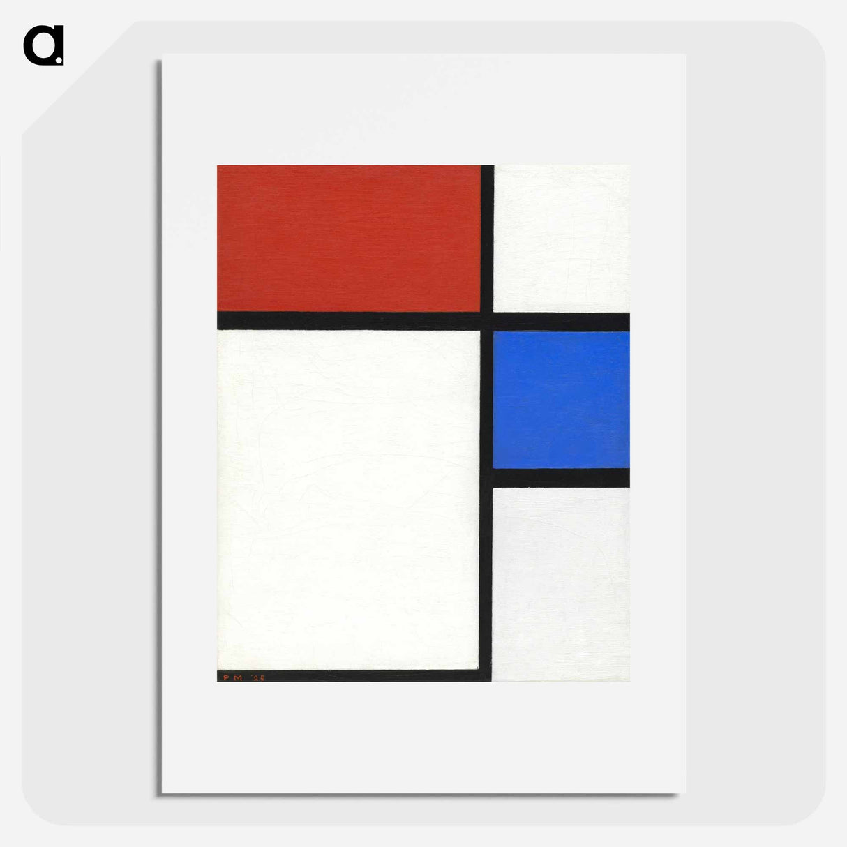 Composition No. II with Red and Blue - Piet Mondrian Poster.