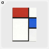 Composition No. II with Red and Blue - ピエト モンドリアン Postcard.