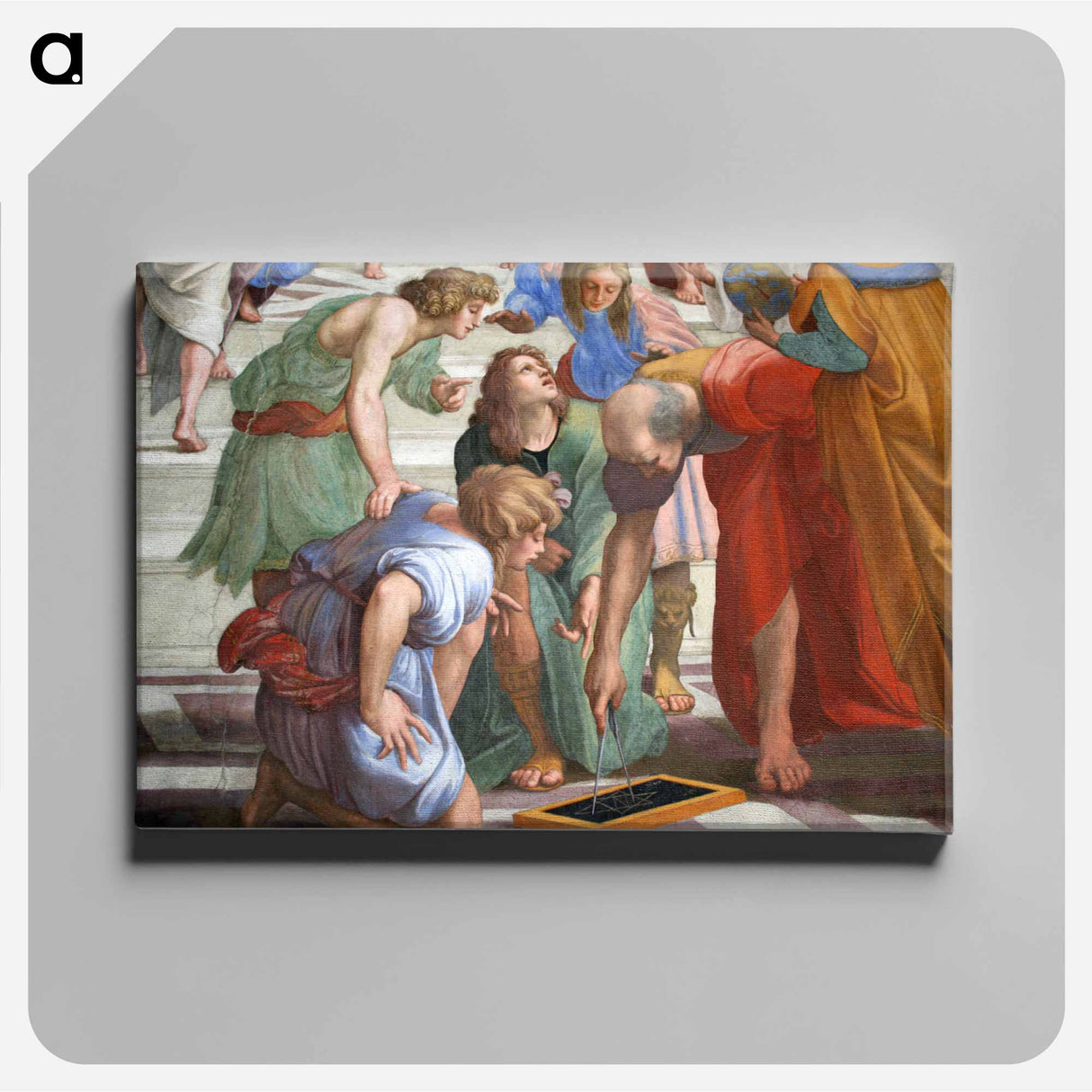 0 Chambre de Raphaël - École d'Athènes - ラファエロ サンティ Canvas.