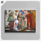 0 Chambre de Raphaël - École d'Athènes - ラファエロ サンティ Canvas.