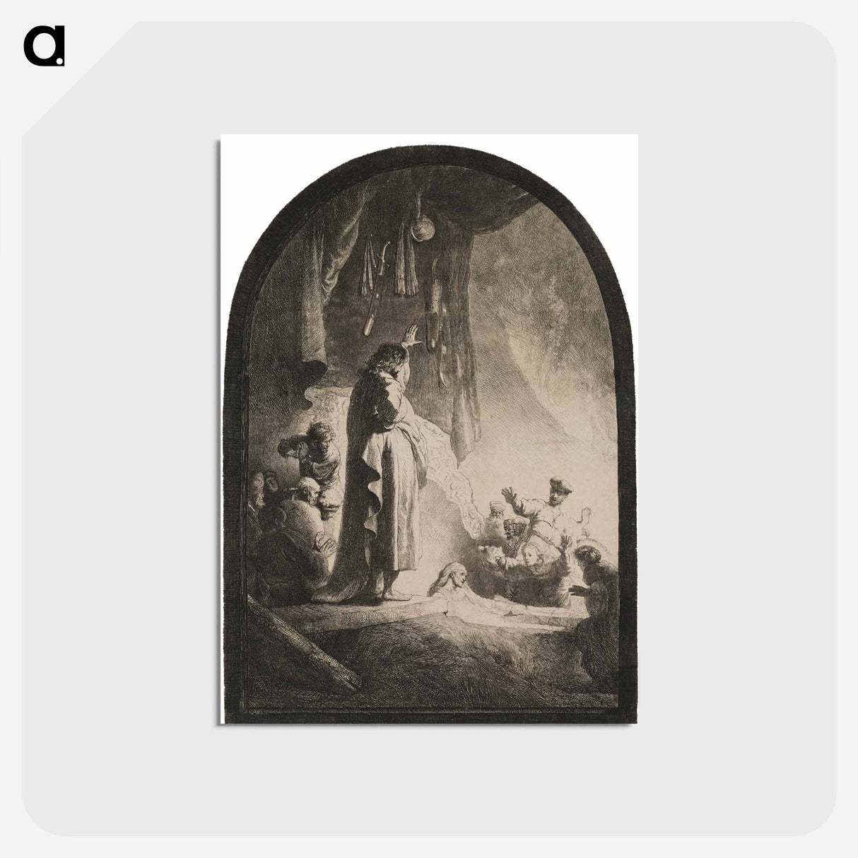 アートポストカード-The Raising of Lazarus - レンブラント ファン レイン Postcard.