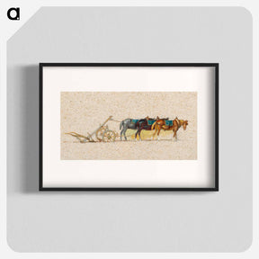 アートポスター-Study of Three Horses with a Plow - サミュエル コールマン Poster.