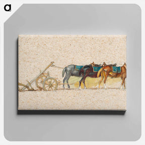 アートパネル-Study of Three Horses with a Plow - サミュエル コールマン Canvas.