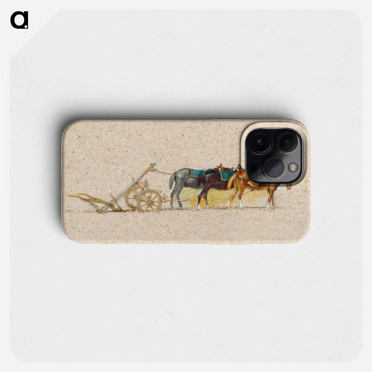 Study of Three Horses with a Plow - サミュエル コールマン Phone Case.