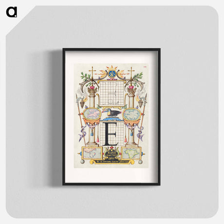 アートポスター-Guide for Constructing the Letter E from Mira Calligraphiae Monumenta
 - 書道のお手本 Poster.