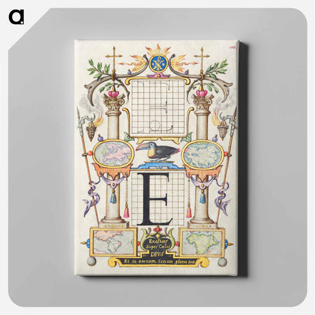 アートパネル-Guide for Constructing the Letter E from Mira Calligraphiae Monumenta
 - 書道のお手本 Canvas.
