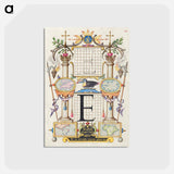 アートポストカード-Guide for Constructing the Letter E from Mira Calligraphiae Monumenta
 - 書道のお手本 Postcard.