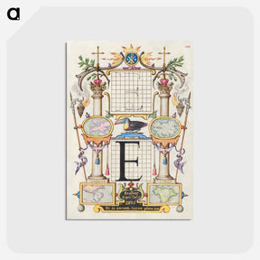 アートポストカード-Guide for Constructing the Letter E from Mira Calligraphiae Monumenta
 - 書道のお手本 Postcard.