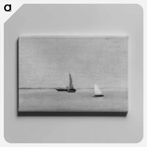 アートパネル-Study for Ships and Sailboats on the Delaware - トーマス エイキンズ Canvas.