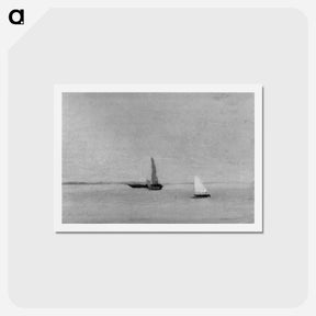 アートポストカード-Study for Ships and Sailboats on the Delaware - トーマス エイキンズ Postcard.