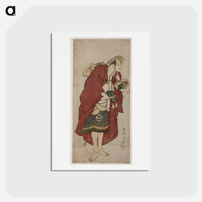 アートポストカード-Sakata Hangorō III as the groom Abumizuri no Iwazō in Koriyama, actually Kurisaka Tarō Tomonori - 東洲斎 写楽 Postcard.