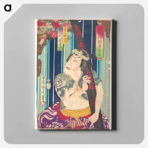 アートパネル-Imaginary portrait, Shuihuzhuan of Stage: Tōryūdai - 豊原 国周 Canvas.