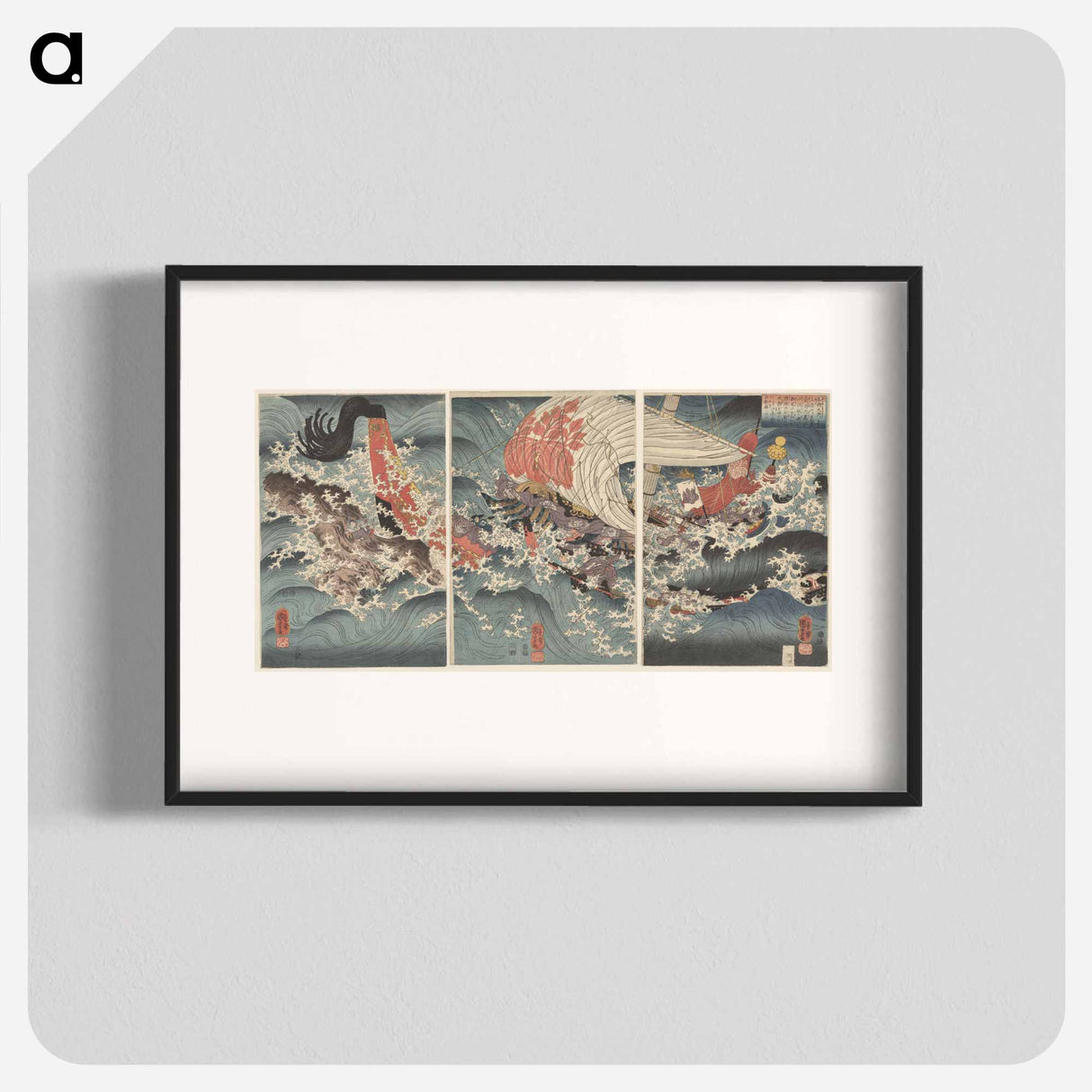 アートポスター-Het verhaal van scheepskapitein Yojibei. - 歌川 国芳 Poster.
