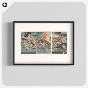 アートポスター-Het verhaal van scheepskapitein Yojibei. - 歌川 国芳 Poster.