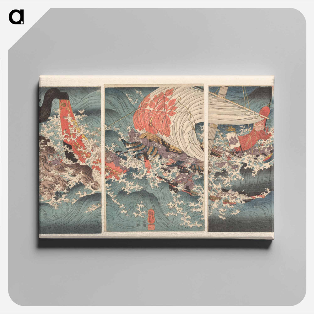 Het verhaal van scheepskapitein Yojibei. - 歌川 国芳 Canvas.