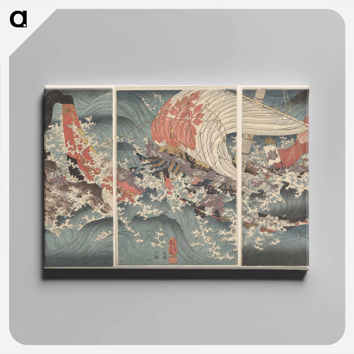 アートパネル-Het verhaal van scheepskapitein Yojibei. - 歌川 国芳 Canvas.
