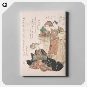 Actor Nakamura Utayemon with Two Women Preparing for the New Year Ceremony
 - 歌川 豊国 Canvas.