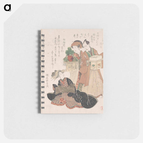 アートメモ帳-Actor Nakamura Utayemon with Two Women Preparing for the New Year Ceremony
 - 歌川 豊国 Memo.