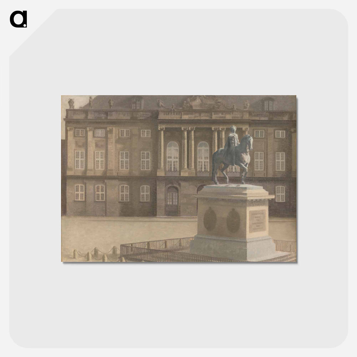 アートポストカード-Amalienborg Square, Copenhagen - ヴィルヘルム ハンマースホイ Postcard.