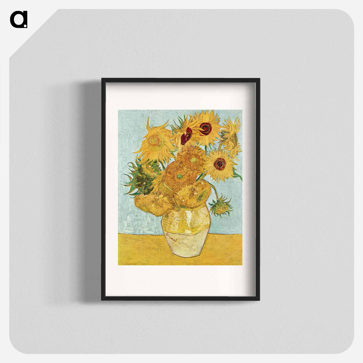 Vase with Twelve Sunflowers - Vincent van Gogh Poster.