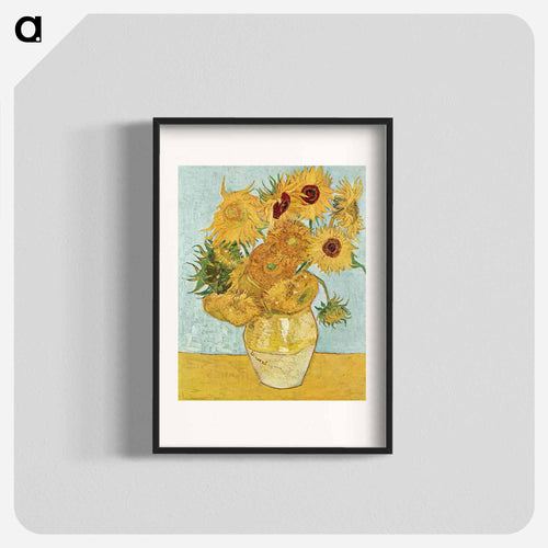 Vase with Twelve Sunflowers - フィンセント ファン ゴッホ Poster.