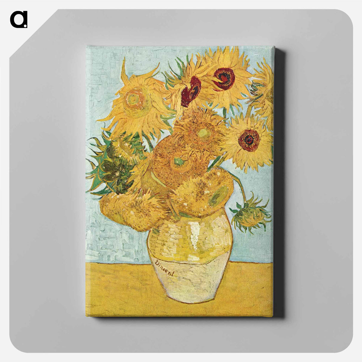 Vase with Twelve Sunflowers - フィンセント ファン ゴッホ Canvas.