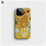 Vase with Twelve Sunflowers - フィンセント ファン ゴッホ Phone Case.