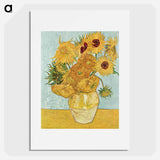 Vase with Twelve Sunflowers - フィンセント ファン ゴッホ Poster.