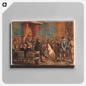 アートパネル-Chr.4. lets the executioner take the chain of command and the sword from the forger Christopher Rosenkrantz by Wilhelm Marstrand - ヴィルヘルム マーストランド Canvas.