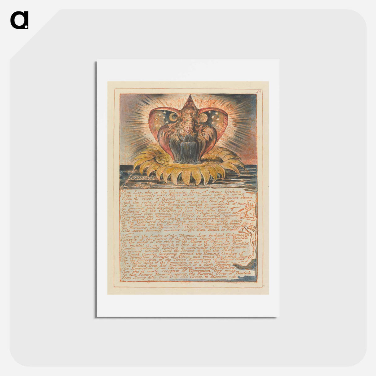 アートポストカード-Jerusalem, Plate 53 - ウィリアム ブレイク Postcard.