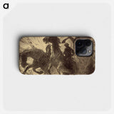 Horses charging over battlefield - ウワディスワフ テオドール ベンダ Phone Case.