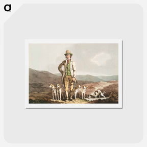 アートポストカード-Illustration of the dog breaker - 19世紀のヨークシャー Postcard.