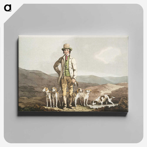 Illustration of the dog breaker - 19世紀のヨークシャー Canvas.