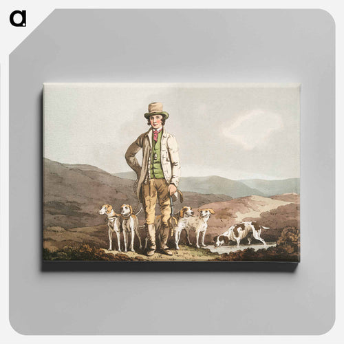 Illustration of the dog breaker - 19世紀のヨークシャー Canvas.