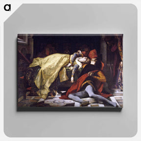 アートパネル-Morte di Francesca da Rimini e di Paolo Malatesta - アレクサンドル カバネル Canvas.