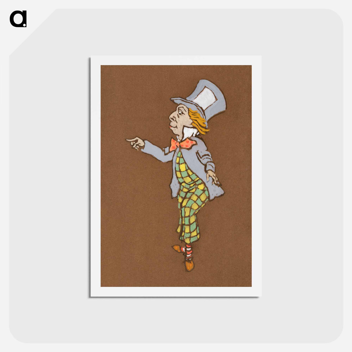 アートポストカード-Mad Hatter Costume Design for Alice in Wonderland - 不思議の国のアリス Postcard.