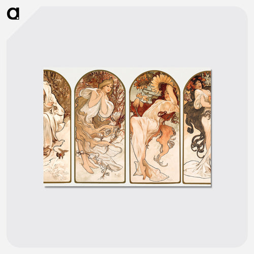 The Seasons - Alphonse Mucha Postcard.