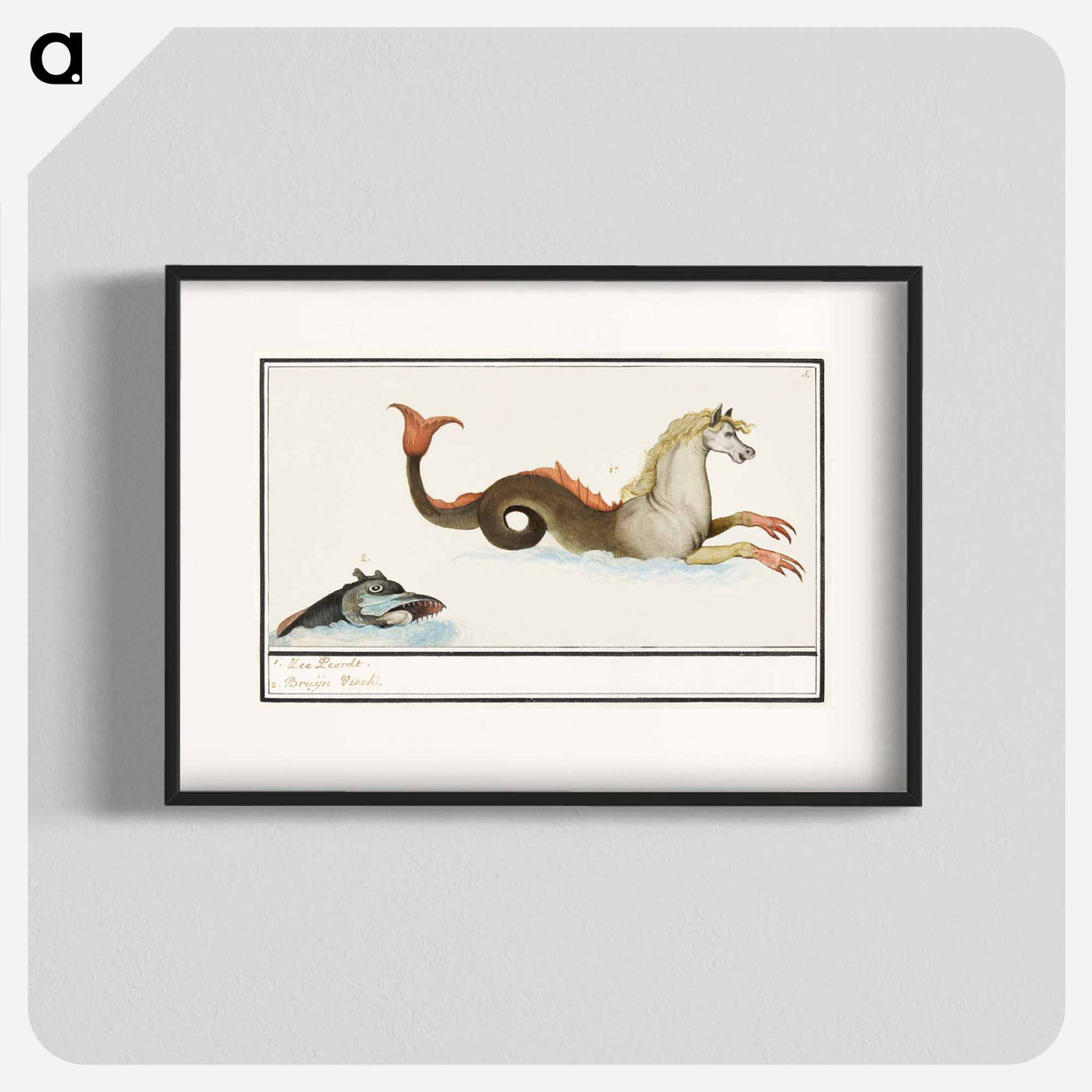 Hippocampus and fish - アンセルムス ボエティウス デ ブート Poster.