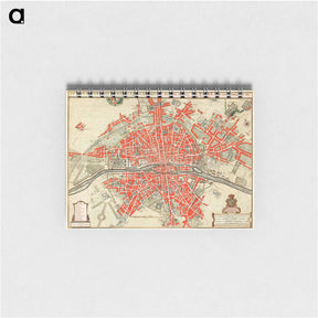 アートメモ帳-Plattegrond van Parijs - アンティーク地図 Memo.