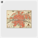 アートポストカード-Plattegrond van Parijs - アンティーク地図 Postcard.