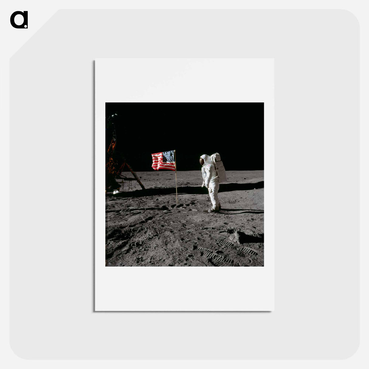 アートポストカード-Apollo 11 Extravehicular Activity - アポロ月面着陸 Postcard.