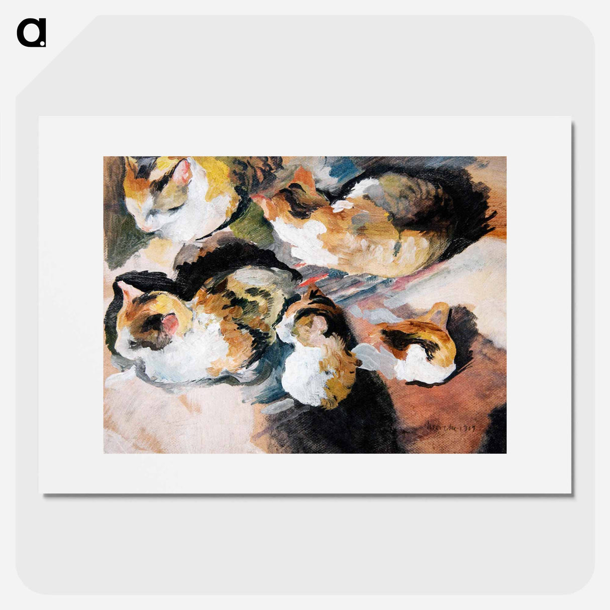 Katzenstudien (Study of a Cat) - オーガスト マッケ Poster.